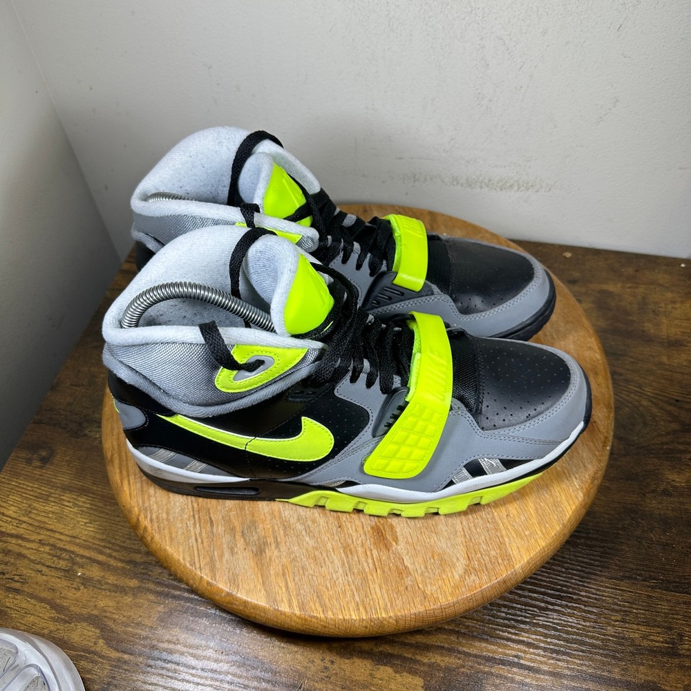 Nike Air Trainer SC II Black Cool Grey Volt 443575-004 Mens Size 10 High Top